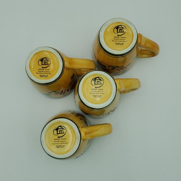 Whole Home French Country Berries En Provence Mugs Embossed Berries Green Leaves - Picture 4 of 9